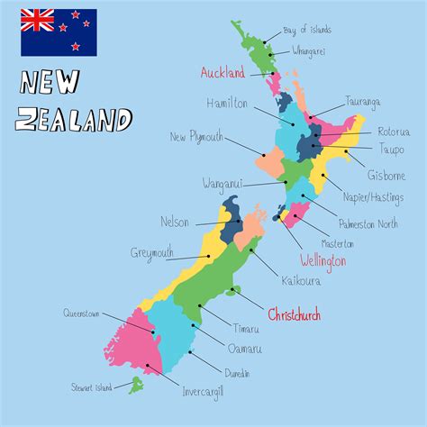 Large Detailed Map Of New Zealand With Cities New