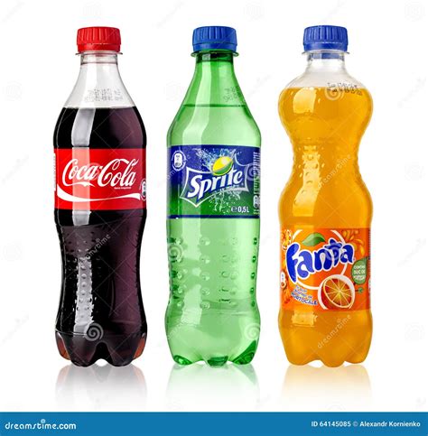 Coca-Cola, Fanta And Sprite Bottles Editorial Image - Image of beverage ...