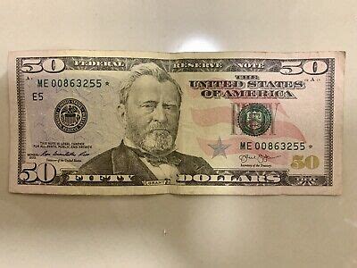 RARE 2013 FIFTY DOLLAR BILL *STAR NOTE* $50.00 ME00863255* | eBay