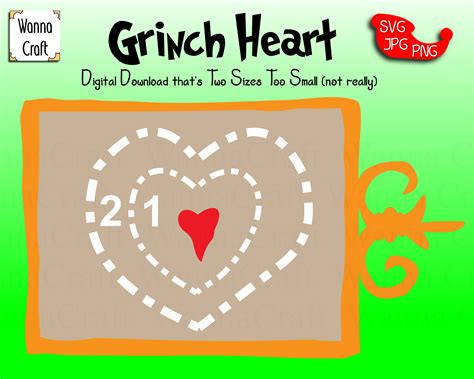 Grinch Heart Digital Download. Have a Ball Crafting With a Heart That's ...