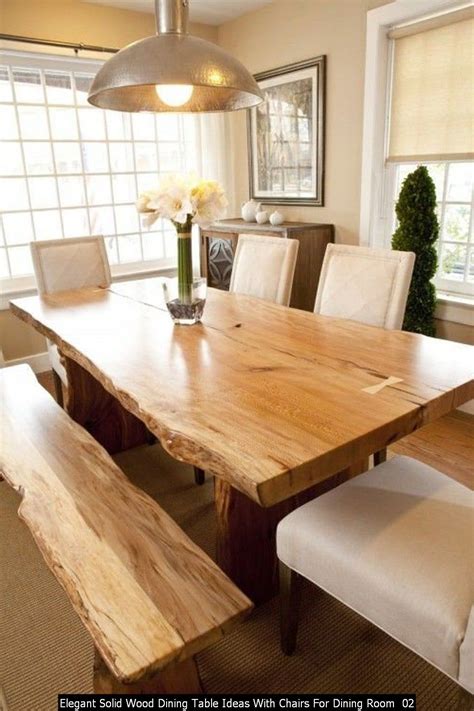 36 Elegant Solid Wood Dining Table Ideas With Chairs For Dining Room ...