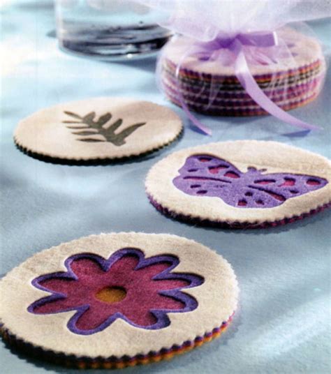 Botanical Coaster Set at Joann.com | Felt coasters, Felt diy, Felt crafts