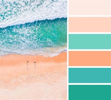 Peach and green color palette | Peach and teal color scheme ,summer ...