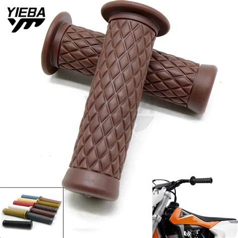 Universal 7/8'' 22MM Vintage rubber Motorcycle handle grips coffee ...