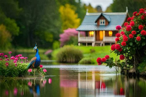 fondos de pantalla hd fondo de pantalla pavo real, flores, casa ...