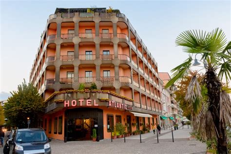 Arona, Italy - October 19, 2016:the Hotel Atlantic Arona Near the ...