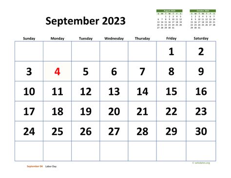 September 2023 Calendar Days - Get Latest Map Update