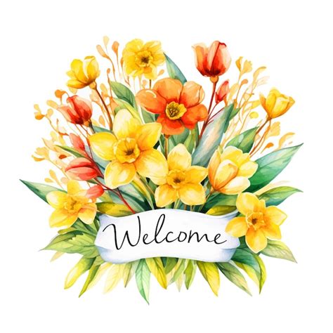 Welcome Flowers Watercolor Images - Free Download on Freepik