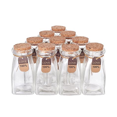 Shop BENECREAT 10 Pack 100ml Glass Favor Jars with Cork Lids for ...