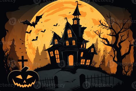 scary image of halloween ghost house 22726806 Stock Photo at Vecteezy