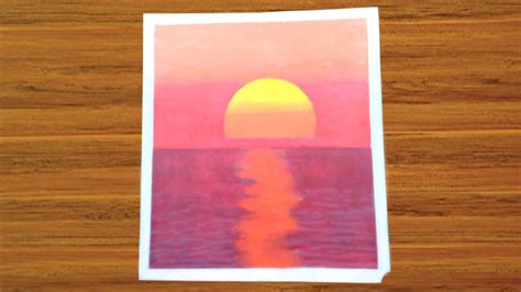 Oil Pastel Sunset Drawing for Beginners Step by Step - How to Draw Easy ...