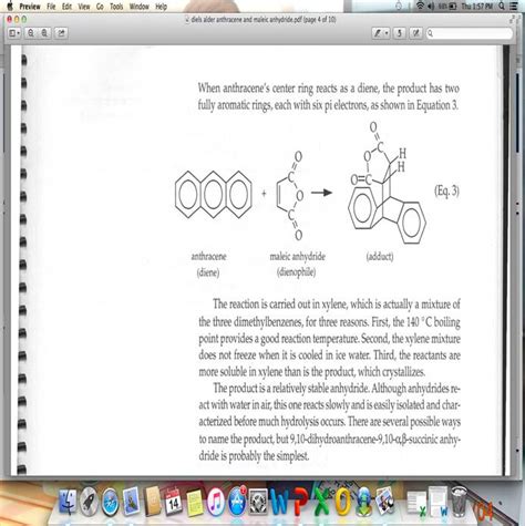 (Solved) - Diels Alder Reaction with anthracene and maleic anhydride ...