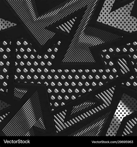 Chrome geometric seamless pattern Royalty Free Vector Image