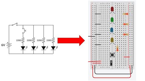 How to Build a Circuit from a Circuit Diagram | Part 2: Multiple LEDs ...