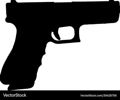 Hand gun silhouette Royalty Free Vector Image - VectorStock