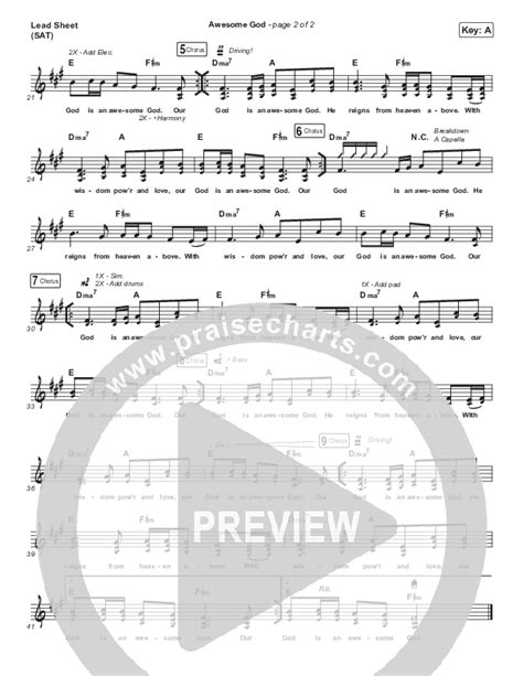 Awesome God Sheet Music PDF (Hillsong UNITED) - PraiseCharts