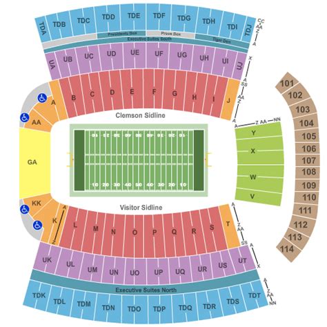 Clemson Memorial Stadium Seating Chart | Clemson Memorial Stadium ...