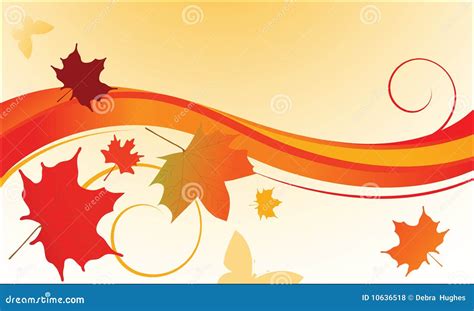 Fall Leaves Blowing in the Wind Stock Vector - Illustration of coil ...