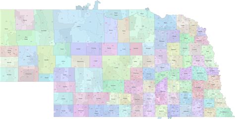 Nebraska zip code vector map - Your-Vector-Maps.com