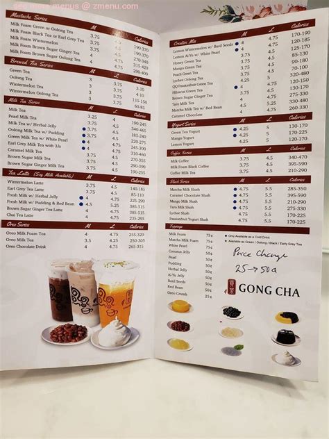 Menu at Gong Cha cafe, Frisco, Warren Pkwy Ste 120