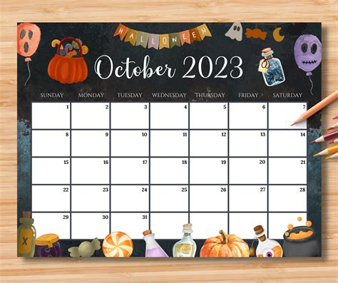 October Calendar Printable, Calendar Monthly Planner, Plan Planner, Diy ...