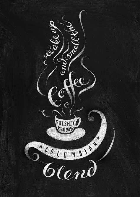 Chalkboard coffee poster self promo on Behance | Coffee poster ...