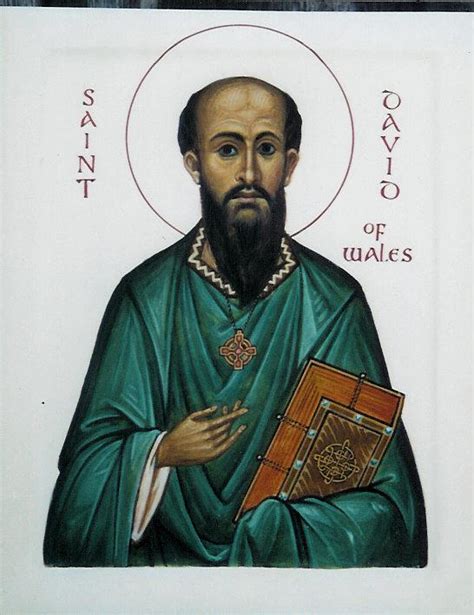 St David of Wales (white background) - Aidan Hart Sacred Icons