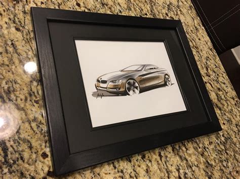 Genuine BMW 3 Series 335i Coupe Sketch Concept Drawing Framed Gift ...