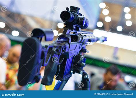 Automatic Rifle with Telescopic Sight Stock Image - Image of assault ...