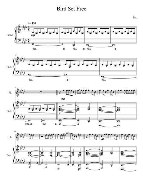 Bird Set Free Sheet music for Piano, Flute (Mixed Trio) | Musescore.com