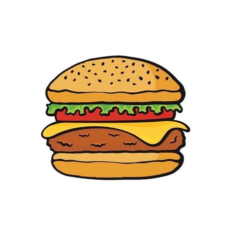 Burger Hamburger Fast Bun Tomato Lettuce Meat Food Sign Banner Sticker ...