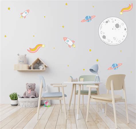 Space wall sticker planet wall sticker stars wall sticker | Etsy