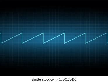 Sawtooth Signal On Oscilloscope Monitor Voltage Stock Vector (Royalty ...