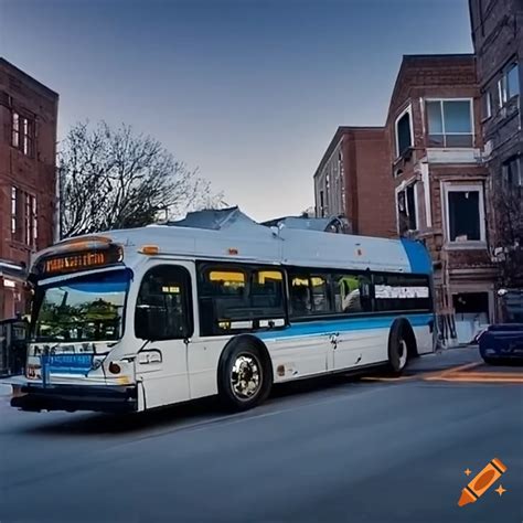 2003 new flyer d40lf bus driving through a renovated neighborhood on ...