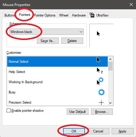 How to set a black cursor in Windows 10 (like MacOS) | Thomas' Miniblog