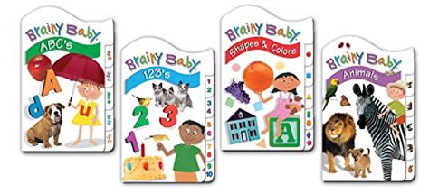 Brainy Baby Board Book Set of 4 ABCs,123s, Animals, Shapes and Colors ...