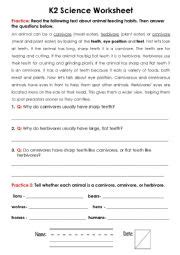 Animal feeding habits - ESL worksheet by camilin1