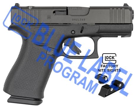 Glock 43X MOS Night Sights Blue Label 9mm Pistol, Black Slide, (2)-10Rd ...