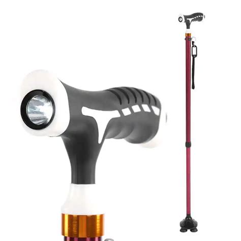 T Handle Led Light Walking Cane Height Adjustable Aluminum Alloy ...