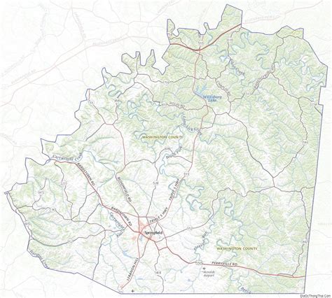 Topographic map of Washington County, Kentucky | Kentucky, Washington