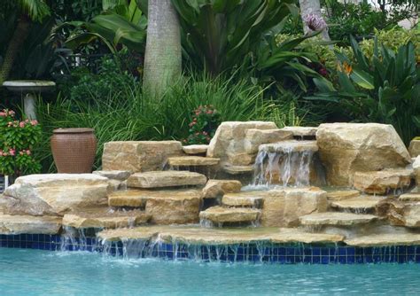 Swimming Pool Waterfall Designs | Pool waterfall, Backyard pool ...