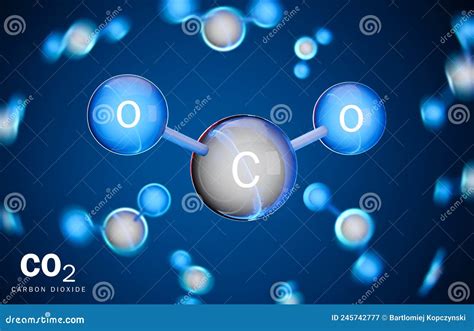 3D Model Of Carbon Dioxide CO2 Molecule. Royalty-Free Stock Photo ...