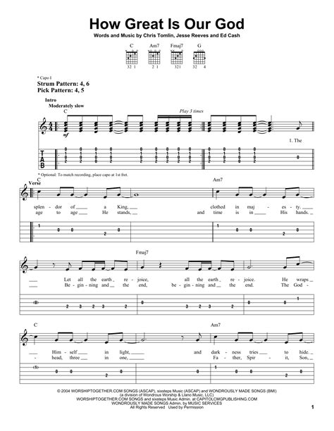 How Great Is Our God by Chris Tomlin - Easy Guitar Tab - Guitar Instructor