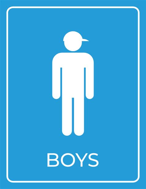 Printable Boys Restroom Sign