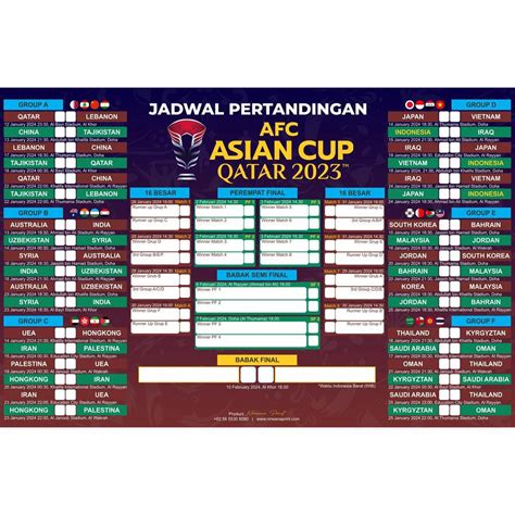 Jual POSTER JADWAL PIALA ASIA | AFC ASIAN CUP 2023 QATAR SCHEDULE ...