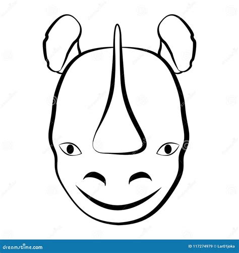 Isolated Rhino Outline Icon Stock Vector - Illustration of logo, simple ...