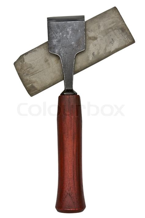 Vintage chisel and sharpening stone ... | Stock image | Colourbox