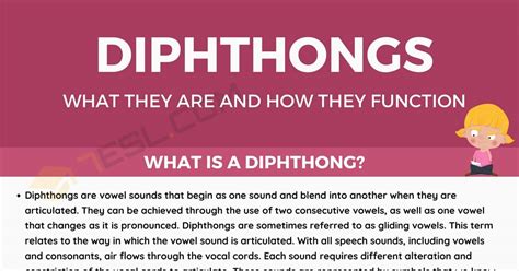 Diphthong: Definition, Types and Examples of Diphthongs • 7ESL