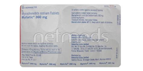 Buy Myfortic 360mg Tablet 10'S Online at Upto 20% OFF | Netmeds