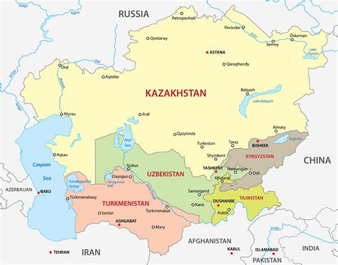 Central Asia Map and Countries | Mappr